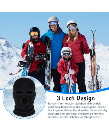 BBTO Knitted Balaclava - 3 Holes Full Face Cover | Winter Essential | One Size Black | International Shipping Available - Buy Online on GoSupps.com