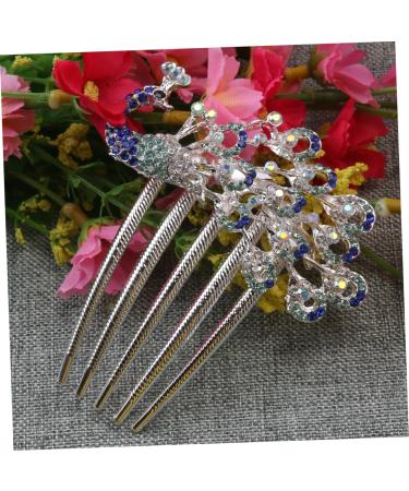 MAGICLULU Hairpin Comb Women Hair Accessories Rhinestone Hair Accessories Flower Hair Combs Bridal Headpieces for Womens Hair Accessories Tiara Hair Clip Comb Crystal Peacock Bride - Buy Online on GoSupps.com