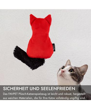 Favpet Plush Cat Toys with Bells - Cuddly Cat Pillows & Kitten Toys - Soft Plush Toys for Cats (Red) - Buy Online on GoSupps.com