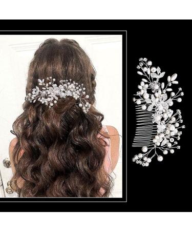 TSHAOUN Pearl Bridal Tiara Wedding Accessories Bridal Flower Side Hairpin Flower Bridal Wedding Hair Accessories Bridal Hair Accessories Ladies and Girls Hair Styling Accessories(1 Piece) - Buy Online on GoSupps.com