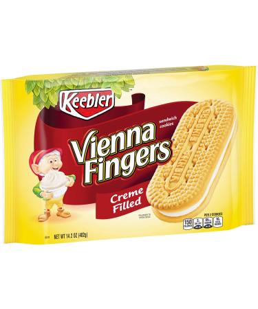 Keebler Cookies, Vienna Fingers Sandwich Cookies, Creme Filled, 14.2 oz Tray
