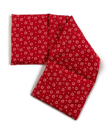 4-chamber grape seed pillow 20x60cm large - hearts-red - heat pillow & cold pillow - grain pillow grape seeds