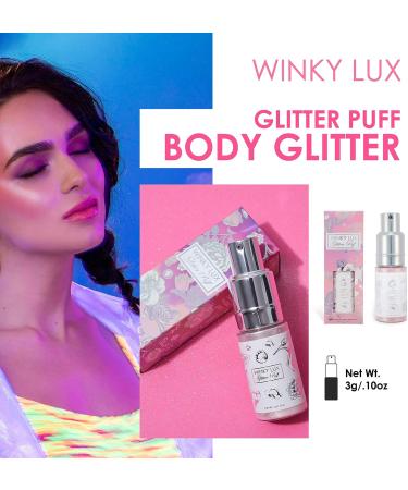 Winky Lux Glitter Puff - Body, Hair & Face Glitter Gel Highlighter Makeup - Pink Body Shimmer Spray - Buy Online on GoSupps.com
