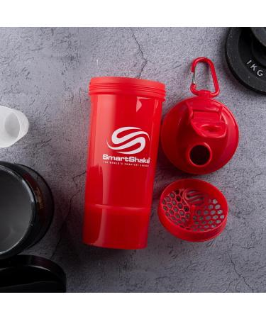 Smartshake O2GO ONE 800ml Protein Shaker Bottle - BPA Free Leakproof Lid Red - Unisex Fitness Accessory - Buy Online on GoSupps.com