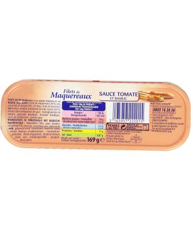 Saupiquet Mackerel Fillets in Tomato and Basil Sauce Box 169Â g - Buy Online on GoSupps.com