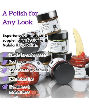 Lavender Lip Polish 1 oz by Nabila K - Hydrating Lip Exfoliator & Moisturizer with Shea Butter and Vitamin E for Dry and Chapped Lips - Cruelty-Free Real Sugar Made in USA - Buy Online on GoSupps.com