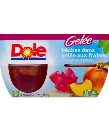 Dole Fruit Bowls Peaches In Strawberry Gel Healthy Snack 123 g 4 Cups Peaches in Strawberry Gel 123g (Pack of 4) - Buy Online on GoSupps.com
