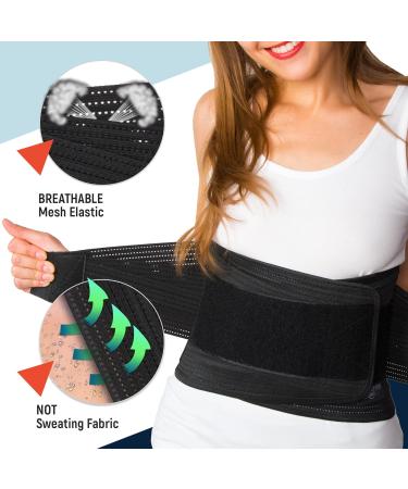 AVESTON Back Brace for Lower Back Pain Relief 6 ribs Belt with Lumbar Pad Support for Men/Women Light Thin Orthopedic Rigid Adjustable Brace Herniated Disc - Size 25 33 Inch Around Belly Small - Buy Online on GoSupps.com