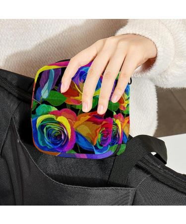 Menstrual Bag Zipper | Colorful Roses Ladies Napkin & Tampon Pouch | Essential for Women & Girls - Buy Online on GoSupps.com