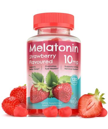 Melatonin Gummies - 10 mg Dietary Supplement - Strawberry Flavored - 120 Vegan Gummies - by NextGenU 1 Count (Pack of 120)