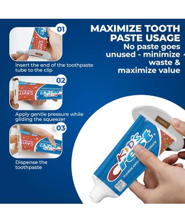  LuxPaks CRST Kid's Cavity Protection Toothpaste Sparkle Fun Flavor 4.6 oz Pack of 3 Bundled with LuxPaks Squeezer - Buy Online on GoSupps.com