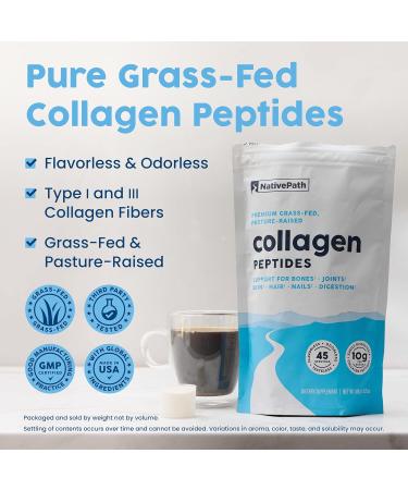 NativePath Collagen Peptides Protein - Hydrolyzed Type 1 & 3 Collagen Powder for Skin Hair Nails - 15.9 oz (45 Servings) 15.9 Ounce (Pack of 1) - Buy Online on GoSupps.com