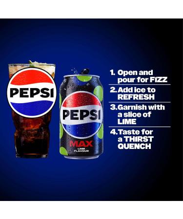 Pepsi Max Lime Sugar Free Cola 330ml - Pack of 24 - Buy Online on GoSupps.com