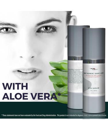 2x Nordic Skincare Serum - Anti-Aging Eye Serum with Vitamin C & Aloe Vera - 2 Month Supply for Dark Circles & Wrinkles - Buy Online on GoSupps.com