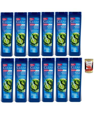 Clear ANTI SEBO Men Shampoo for hair and oily scalp antisebum shampoo 12 x 225 ml + Italian Gourmet polpa 400 g
