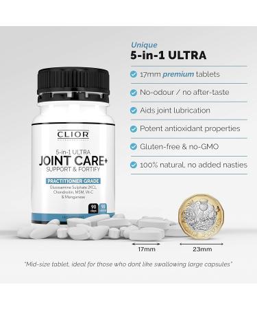 5-in-1 Ultra Joint Care 90 Tablets | Glucosamine, Chondroitin, MSM, Manganese, Vitamin C | Clior (UK) Practitioner Grade Joint Support - Buy Online on GoSupps.com