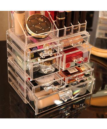 Cq acrylic Clear Makeup Organizer Set - Stackable Storage Case with 7 Drawers for Beauty Skincare, Jewelry and Hair Accessories - Medium Size, Set of 3 - Buy Online on GoSupps.com