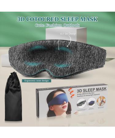 3D Sleep Mask for Men & Women | Light-Blocking Eye Mask for Travel & Sleep | Adjustable Soft Black Sleeping Mask - Buy Online on GoSupps.com