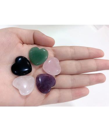 YATOJUZI 5PCS Natural Heart Healing Crystals Set - Rose Quartz & Amethyst - Chakra Reiki Balancing Stones - Buy Online on GoSupps.com