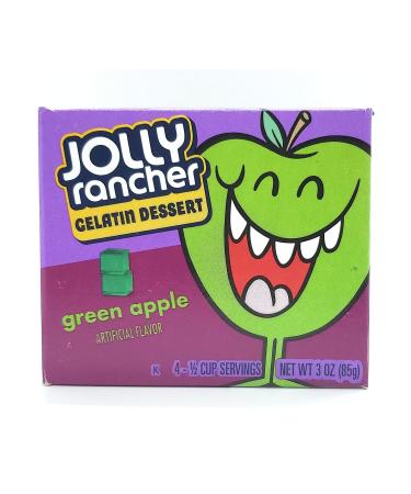JOLLY RANCHER Green Apple Gelatin Jello 2.79 oz (Pack of 4) 3 Ounce (Pack of 4)