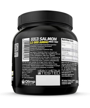 Olimp Sport Nutrition Gold Salmon 12000 Amino Mega Tabs - 300 Tablets | Premium Amino Acids for Optimal Performance - Shop Internationally! - Buy Online on GoSupps.com