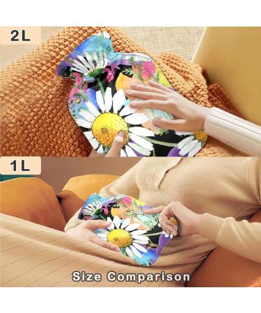 NAANLE 2L Hot Water Bottle with Chrysanthemum Cover | Pain Relief & Heat Therapy for Menstrual Cramps | Large Warm-Up Bag for Hand & Foot Care - Buy Online on GoSupps.com