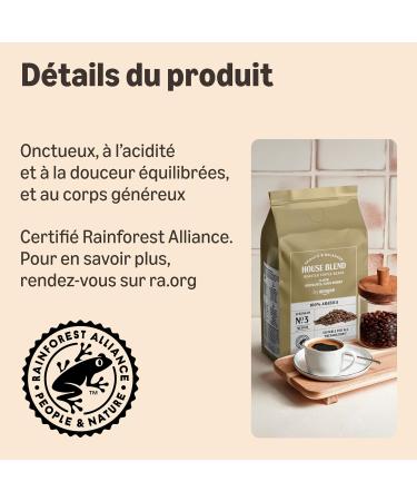 by Amazon House Blend Grains de caf 100% Arabica Torr faction Moyennement Pouss e 2kg 2 lot de 1kg - Certifi s Rainforest Alliance 100% Arabica 1 kg (Lot de 2) - Buy Online on GoSupps.com