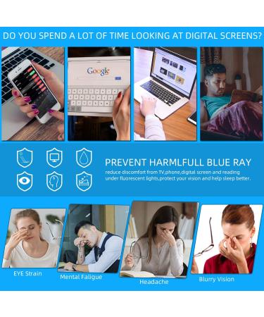 Blue Light Blocking Reading Glasses 4 Pack - Anti Glare Computer Readers for Women Men - UV Ray Filter Eyeglasses +2.50 Diopters - Buy Online on GoSupps.com