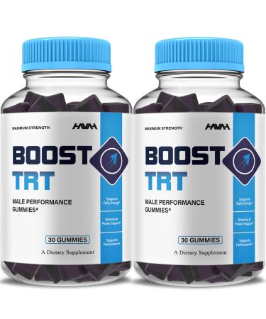 (2 Pack) Boost TRT Maximum Strength Performance Gummies BoostTRT Gummy Supplement Boost TRT Maximum Strength Advanced Shilajit Multivitamin Supplement BoostTRT Health Gomitas (2 Month Supply)