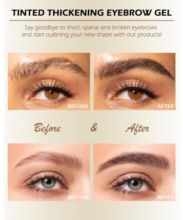 Tinted Brow Gel- Blonde Tinted Thickening Eyebrow Gel Brow Fast Sculpt Volumizing Eyebrow Glue Waterproof Long-Lasting Transfer-Proof Eyebrow Mascara Makeup with Brow Tool & Brush (0.106 Oz)-03# 03# Blonde - Buy Online on GoSupps.com
