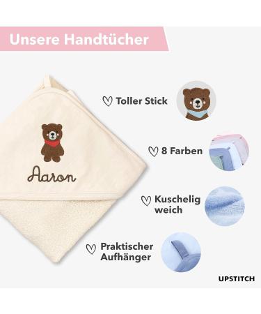 Personalized Hooded Towel for Babies & Kids - 100% Cotton 75x75cm Gray Towel for Boys & Girls - Buy Online on GoSupps.com
