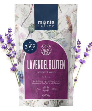 Lavender flowers dried (250g) Monte Nativo |Lavender - 100% pure and natural |Herbal tea |Dried flowers |Flowers for lavender bags potpourri tea or as a fragrance |Lavender dried lavender 250 g (1 Pack) - Buy Online on GoSupps.com