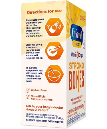 Enfamil Baby Vitamin D Drops Strong Teeth & Bones for Newborns | Gluten-Free | 50 Day Supply - Buy Online on GoSupps.com