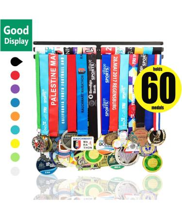 Black Steel Sports Medal Hanger Rack - Display Award Medals for All Sports | Running Race Medal Holder - BLACK KINGS - Buy Online on GoSupps.com
