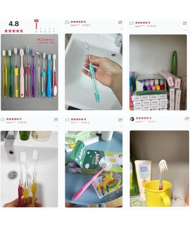 MISOdental Advanced Children's Manual Toothbrush Set - Soft Bristles, Small Head, Refreshing - 4 Pcs, Made in Korea - With Protection Caps - Buy Online on GoSupps.com