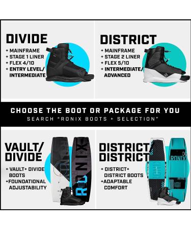 Ronix District Stage 2 Wakeboard Boots 7.5-11.5 White/Black - High Performance Wakeboard Boots - Buy Online on GoSupps.com
