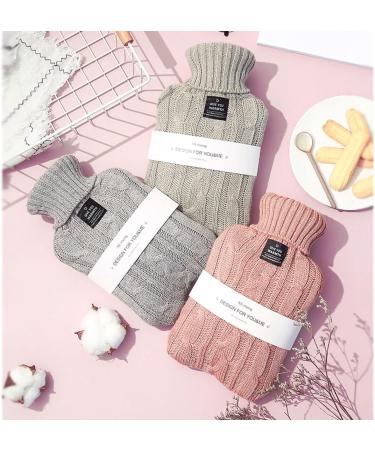 OliviaLiving Hot Water Bag Hot Water Bottle 2 Liters Heat Up and Refreezable Hot Cold Pack with Knit Cover for Pain Relief Hot Cold Therapy Dark Grey - Buy Online on GoSupps.com