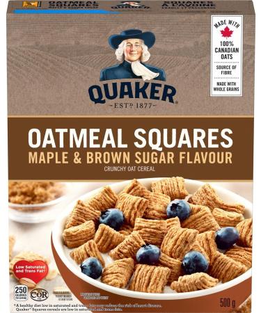 Quaker Oatmeal Squares Maple & Brown Sugar Flavour Cereal Multi-Pack Multi-Pack 500g (Pack of 12) Maple & Brown Sugar 500 g (Pack of 12) - Buy Online on GoSupps.com