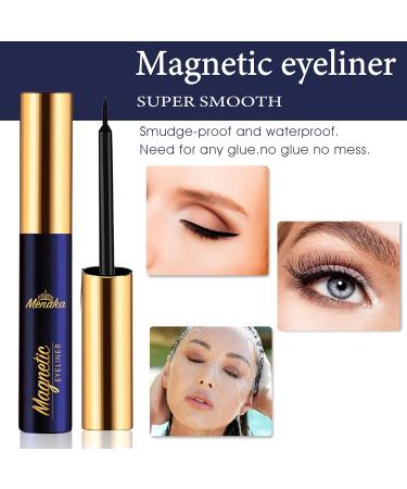Menaka Magnetic Eyelashes Kit - 10 Pairs 3D Cat-Eye Lashes with Strong Waterproof Magnet Liner - Reusable & Natural Look - Buy Online on GoSupps.com