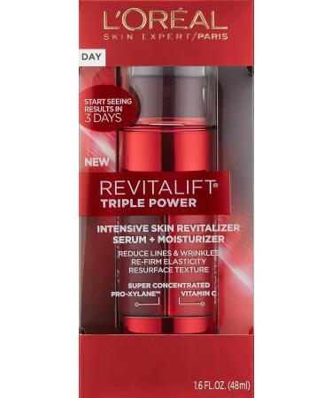 L'Or al Paris Revitalift Triple Power Intensive Skin Revitalizer Moisturizer + Serum 1.6 fl. oz - Vitamin C & Pro-Xylane for Fine Lines & Wrinkles - Buy Online on GoSupps.com