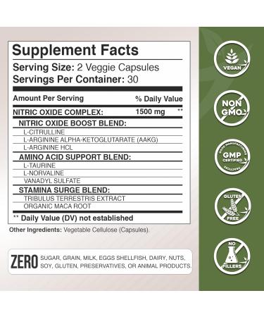 Buy Nitric Oxide Supplement | L Arginine Capsules for Energy Endurance & Performance | Pre Workout Muscle Builder with Essential Amino Acids & Maca Root - International Shipping Available - Buy Online on GoSupps.com