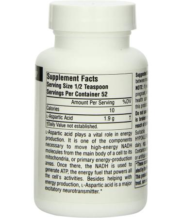 Source Naturals L-Aspartic Acid Powder 3.53 oz - Pure Energy Support | Buy Now - Buy Online on GoSupps.com