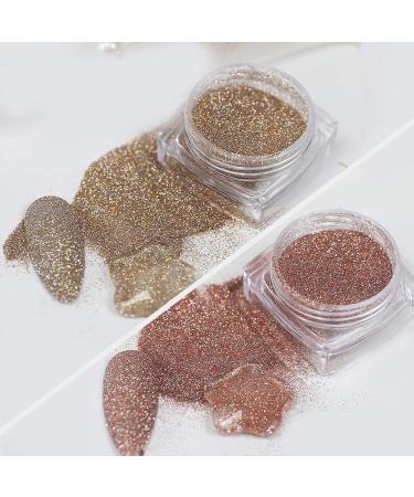 Super Shine Nail Glitter Powder - Diamond Glitter for Nails | 6 Boxes of Gold Sequin Nail Art Decoration - Buy Online on GoSupps.com