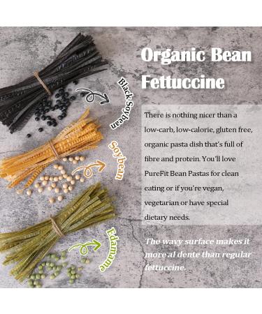 PureFit Organic Soybean Fettuccine Pasta - Low Carb, High Protein, Keto Friendly, Gluten-Free - 8 Oz (4 Servings) - Vegan, Non-GMO, Kosher - Organic Soy Noodles - Buy Online on GoSupps.com