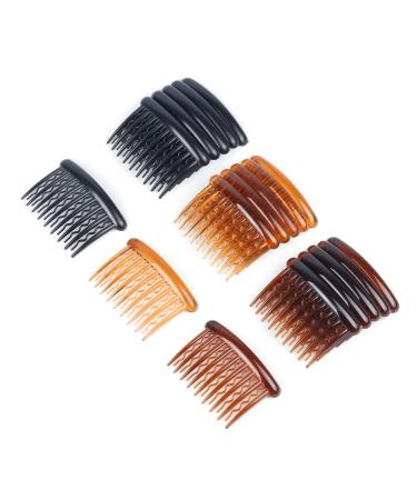 WBCBEC 18 Pieces Plastic Teeth Hair Combs Tortoise Side Comb Hair Accessories for Fine Hair Multi-colored