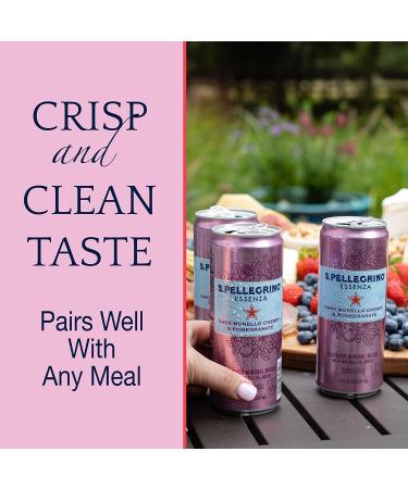 S.Pellegrino Essenza Dark Morello Cherry & Pomegranate Mineral Water - 24 Pack, 11.15 Fl Oz Cans - Buy Online on GoSupps.com