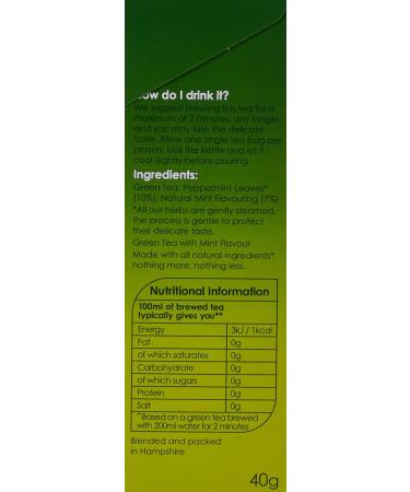 Twinings Mint Green Tea - 20 Tea Bags, 20 Count - Refreshing Mint Flavor - Buy Online on GoSupps.com
