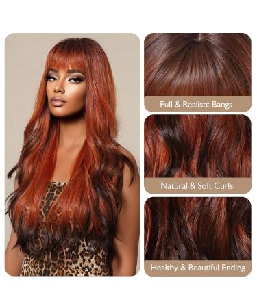 Testar Auburn Wigs for Women - Reddish Brown Long Wavy Pony Copper-Red Cosplay Wig | Glue-Free Synthetic Curly Red Wig for Daily Party Use - Buy Online on GoSupps.com