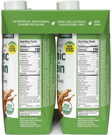 Purely Inspired Organic Protein Shake | 20g Plant Based Protein | Ready to Drink Chocolate Shake | Pack of 12 | Decadent Chocolate Flavor - Buy Online on GoSupps.com