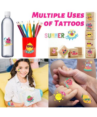 Summer Glitter Fruit Temporary Tattoos for Kids - Waterproof Stickers for Summer Parties & Luau Themes - 10 Sheets - Buy Online on GoSupps.com